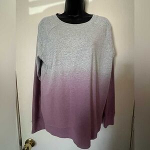 Eddie Bauer Women's Gray and Purple Ombre Sweatshirt